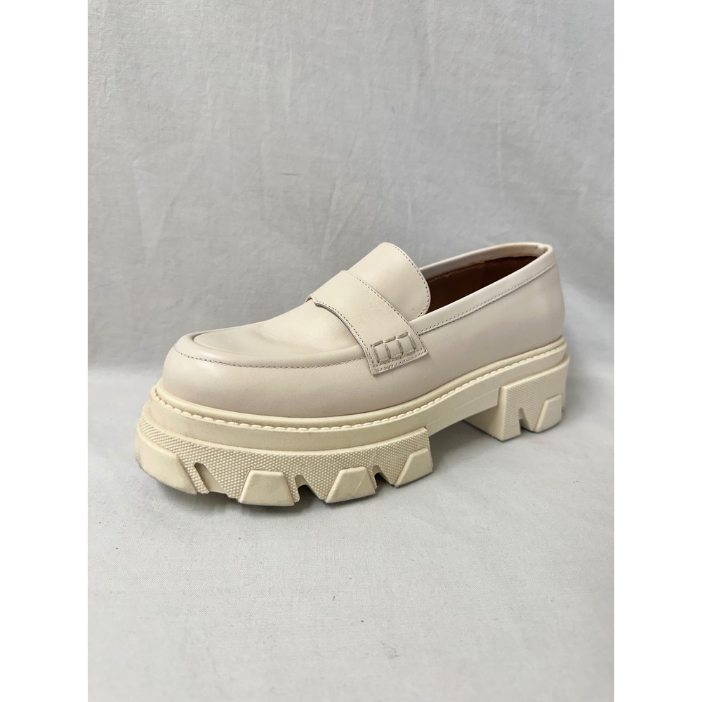 ALOHAS Trailblazer Leather‎ Cream Chunky Platform Lug Sole Loafers Euro 40 US 9